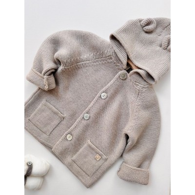 CAPPOTTINO TORTORA 100% PURA LANA VERGINE MERINOS