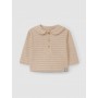 POLO IN CALDO COTONE A RIGHE ROSA
