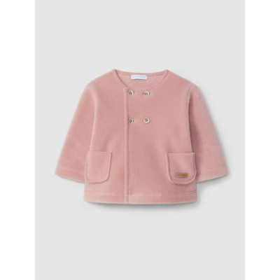 GIACCA ROSA IN PILE CON TASCHE