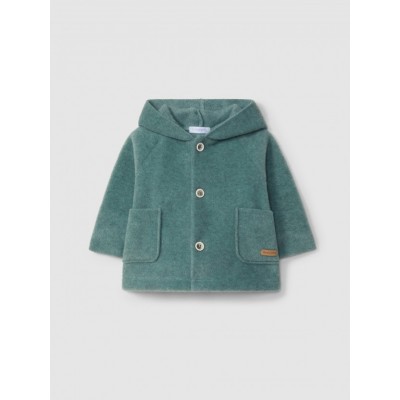 GIACCA POLAR CON CAPPUCCIO VERDE