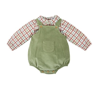 COMPLETINO SALOPETTE VERDE CON CAMICINO FARM