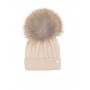 CAPPELLO BEIGE TRECCE CON POMPON