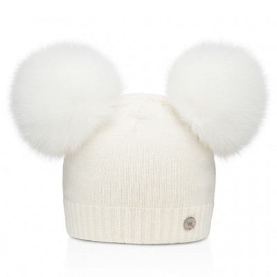 CAPPELLINO BIANCO DOPPIO POMPON