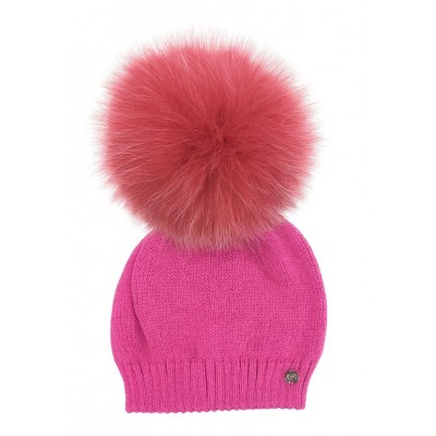 CAPPELLO FUXIA CON POMPON