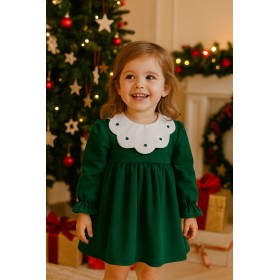 ABITO VERDE CON COLLETTO PETALO ABITO VERDE CON COLLETTO PETALO