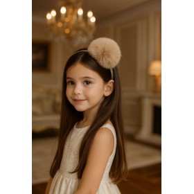 CERCHIETTO POMPON BEIGE CERCHIETTO POMPON BEIGE