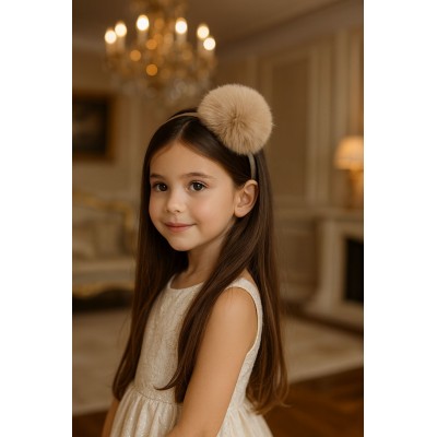 CERCHIETTO POMPON BEIGE