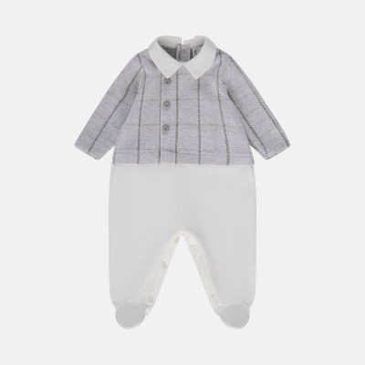 TUTINA GRIGIO MELANGE CON BOTTONCINI