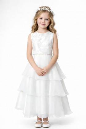 ABITO ELEGANTE BAMBINA CON GONNA A BALZE.