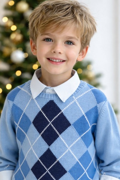 GIROCOLLO ROMBI CELESTE