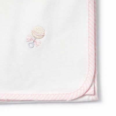 MUSSOLA BIANCA CON BORDO RIGATO