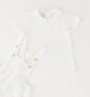 SALOPETTE IN MUSSOLA E T-SHIRT CON COLLETTO FANTASY