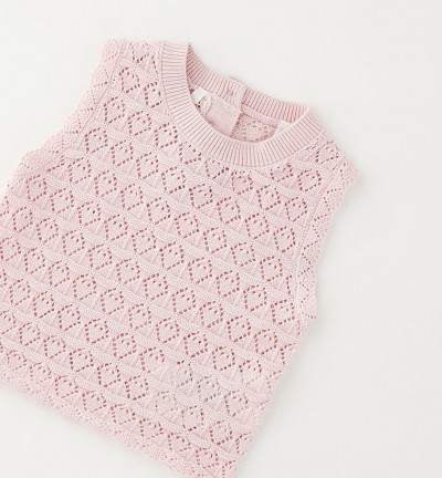 GILET ROSA IN COTONE