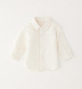 CAMICIA LATTE IN LINO E COTONE