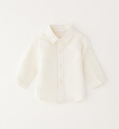 CAMICIA LATTE IN LINO E COTONE