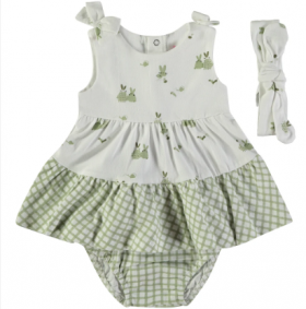 ABITINO VERDE CON CULOTTE E FASCIA