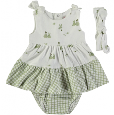 ABITINO VERDE CON CULOTTE E FASCIA