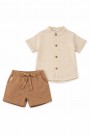 COMPLETINO CON CAMICIA COREANA MEZZA MANICA E PANTALONCINO