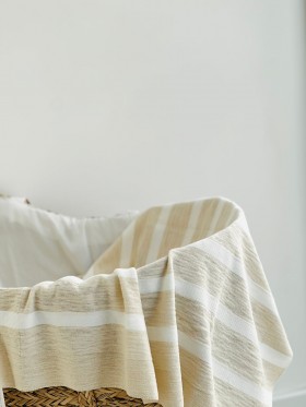 COPERTA IN LINO E COTONE RIGHE