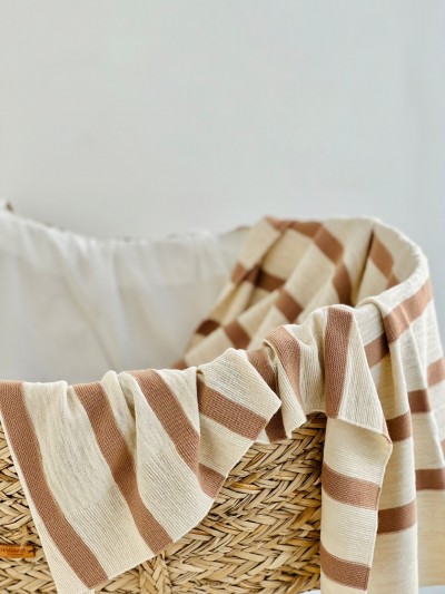 COPERTA IN LINO E COTONE RIGHE