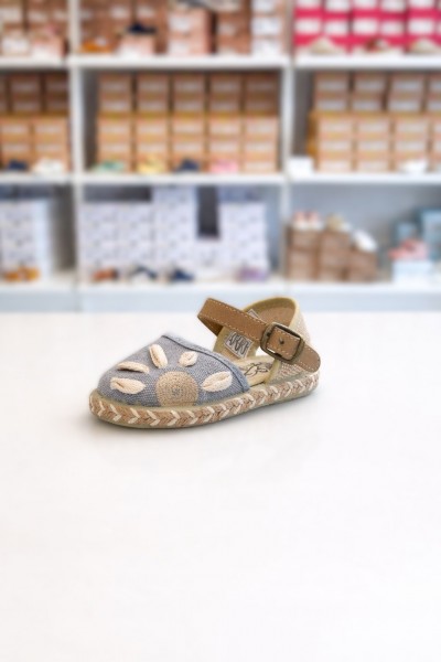 SANDALETTO ESPADRILLAS CON FIORE