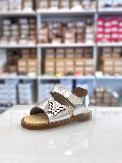 SANDALO IN PELLE LAMINATO