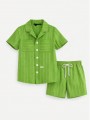 COMPLETO A RIGHE VERDE IN COTONE ALESSANDRINI