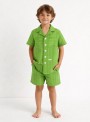 COMPLETO A RIGHE VERDE IN COTONE ALESSANDRINI