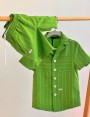 COMPLETO A RIGHE VERDE IN COTONE ALESSANDRINI
