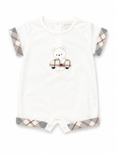 PAGLIACCETTO TEDDY CON MANICA E DETTAGLIO TARTAN