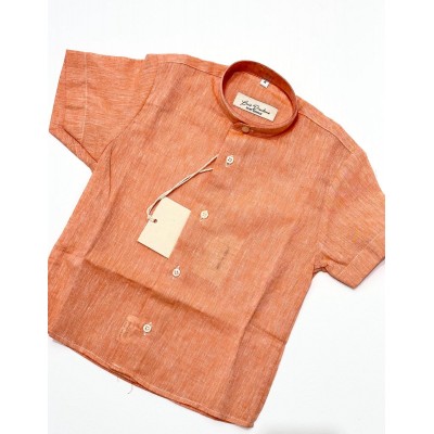 CAMICIA ARANCIO LINO