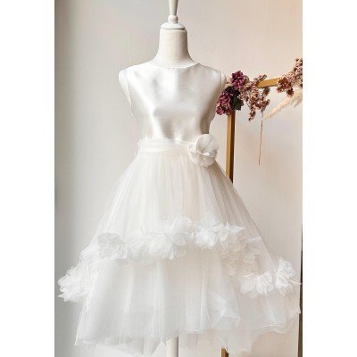 ABITO CERIMONIA IN RASO E TULLE