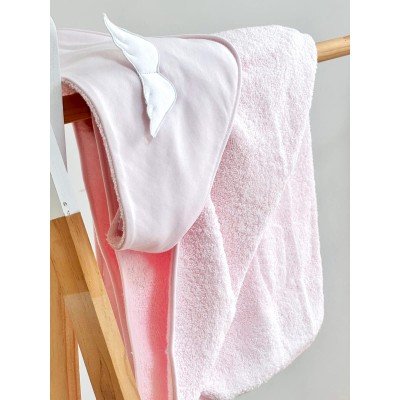 TRIANGOLO CON CAPPUCCIO PER BAGNETTO ROSA