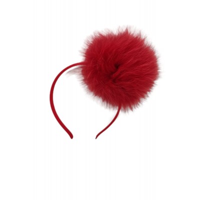 CERCHIETTO ROSSO CON POMPON