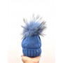 CAPPELLO AZZURRO POMPON FOX