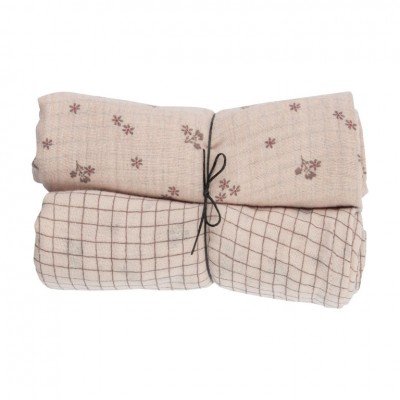 MUSSOLE 2 PC RED FLOWERS