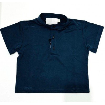 CAMICIA NAVY CON COLLETTO COREANO