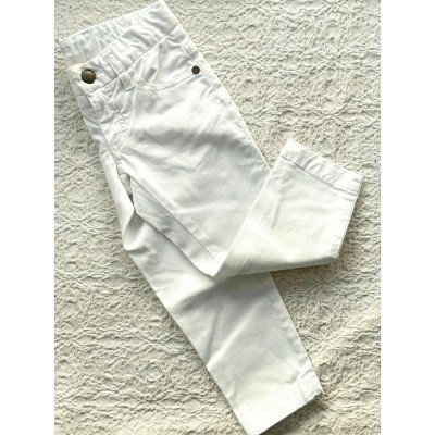 PANTALONE CON TASCHE IN COTONE BIANCO