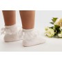 CALZINO BIANCO CON ROUGE IN TULLE RICAMATO