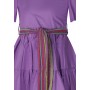 ABITO VIOLA CON CINTURA MULTICOLOR