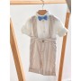 SALOPETTE A RIGHE BEIGE IN LINO