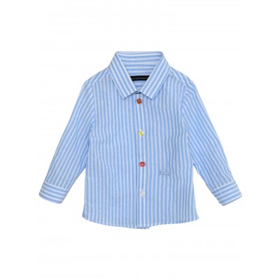 CAMICIA A RIGHE CELESTE