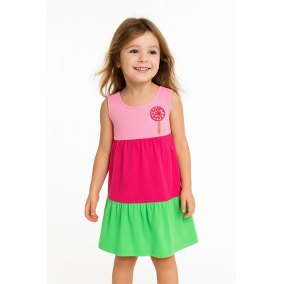 ABITO GIROMANICA ROSA E VERDE LECCALECCA