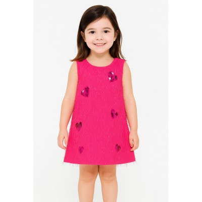 ABITO FUCSIA CUORE DI PAILETTES