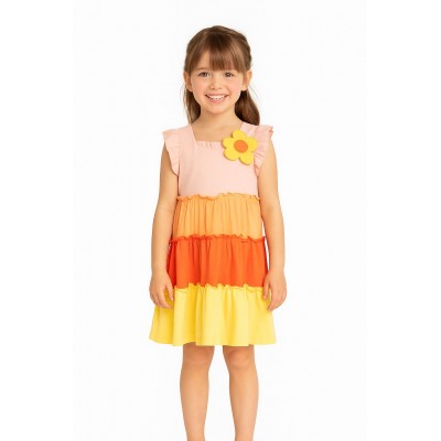 ABITO ORANGE CON FIORE