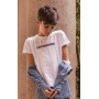 SHIRT WHITE SCRITTA BLU