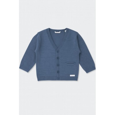 CARDIGAN IN FILO A MAGLIA RASATA AVION