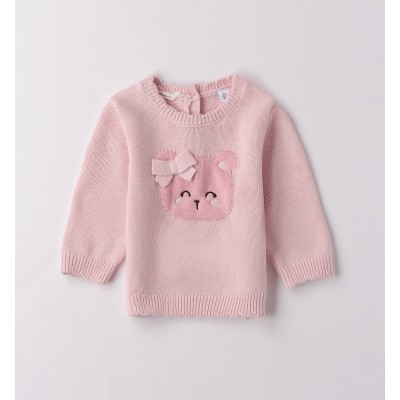 MAGLIONCINO GIROCOLLO IN LANA E COTONE ROSA