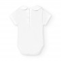 BODY BIANCO CON COLLETTO ARROTONDATO A NIDO D'APE