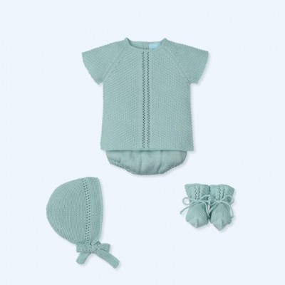 COMPLETINO VERDE ACQUA CON CULOTTE, CAPPELLINO E BABBUCCE